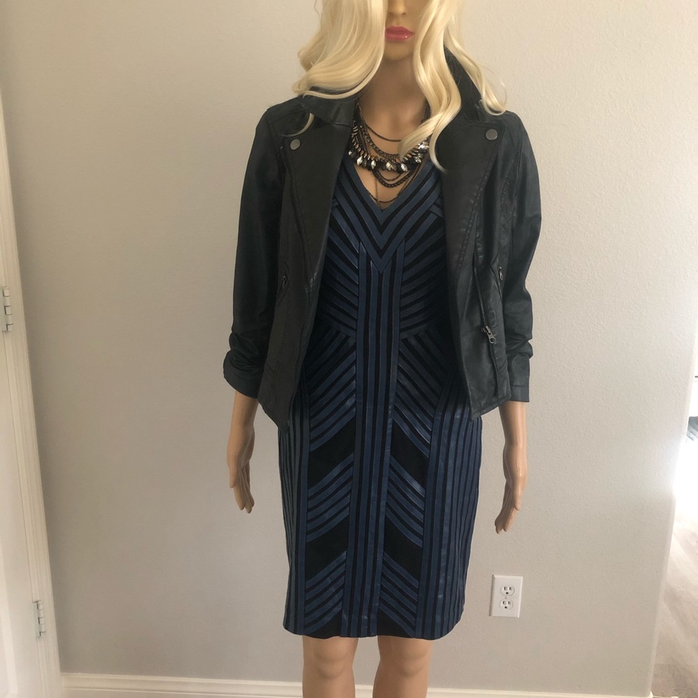 Aidan Mattox Faux Leather Dress SZ 2